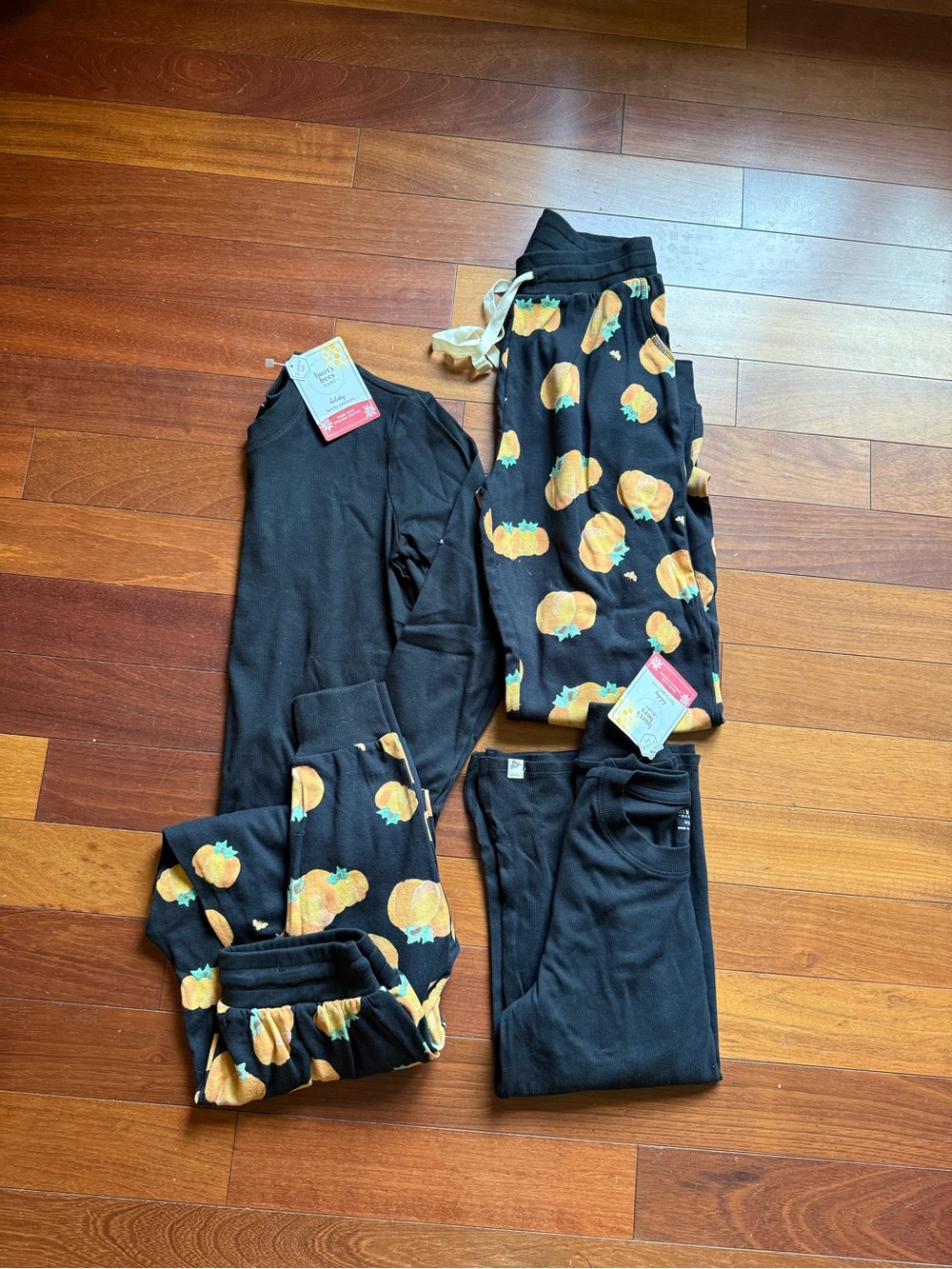 Burt's Bees Black and Orange Pumpkin Kids Pajama Set